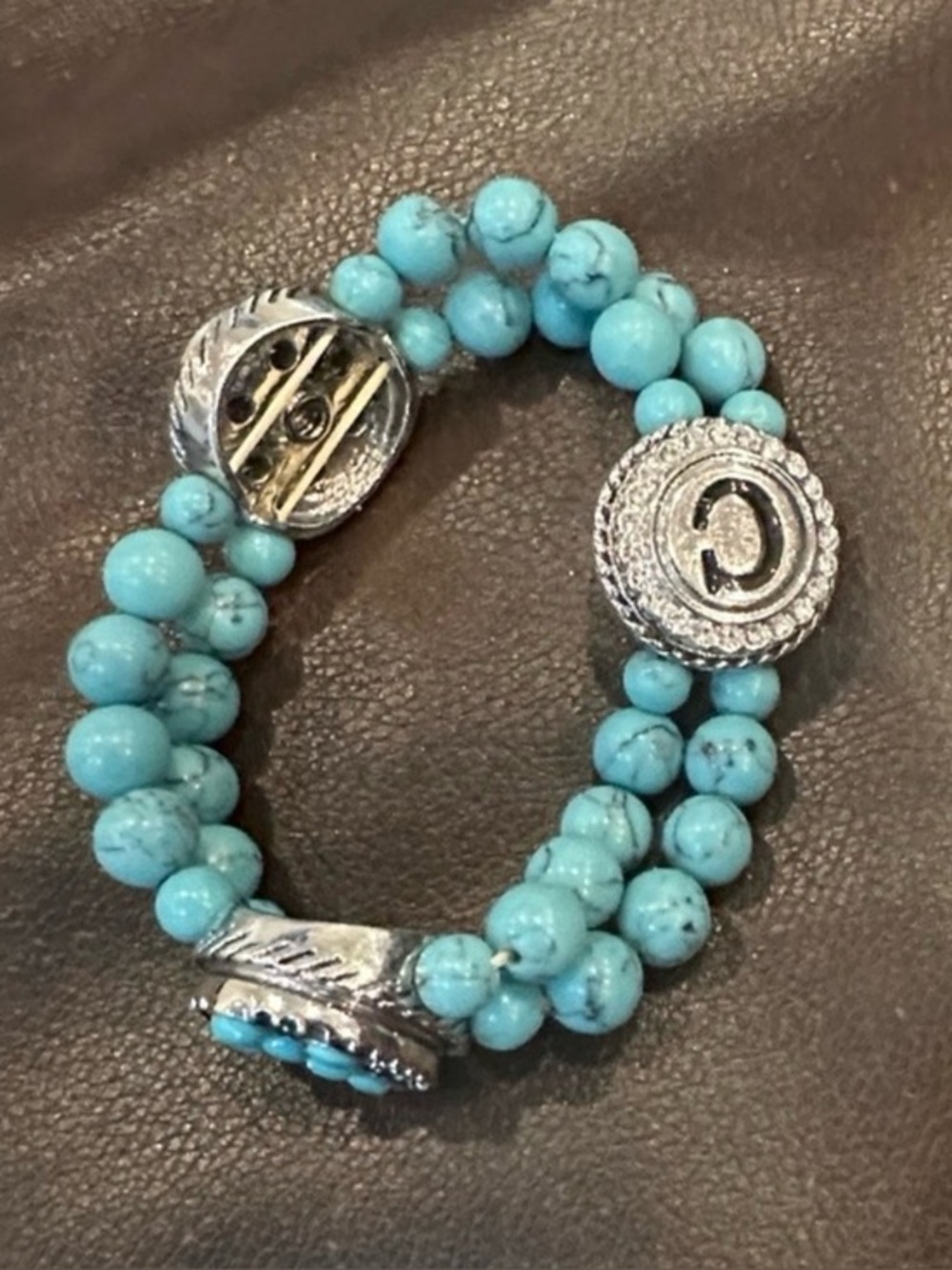 Turquoise Bead Stretch Bracelet and